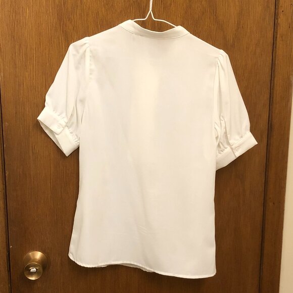 Allegra K - White short-sleeve top - Button up half-placket - XS - Picture 2 of 6